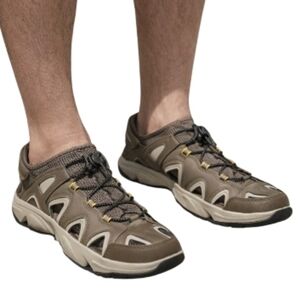 Eddie Bauer Lake Trail Water Sandals Bungee Lace Lightweight Brown‎ Men's Size 9